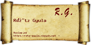 Rátz Gyula névjegykártya